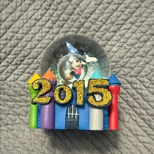 Colorful Castle Snow Globe with Glittering 2015